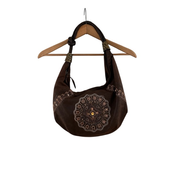 Handbags - Cute Faux Suede Embroidered  Boho Bag